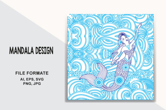 Artistic Mandala Mermaid Design: A Creative Vector Asset