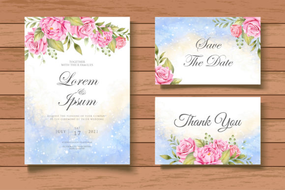Crafting Elegance: The Hand Drawing Floral Wedding Template Set in Your Planning Process