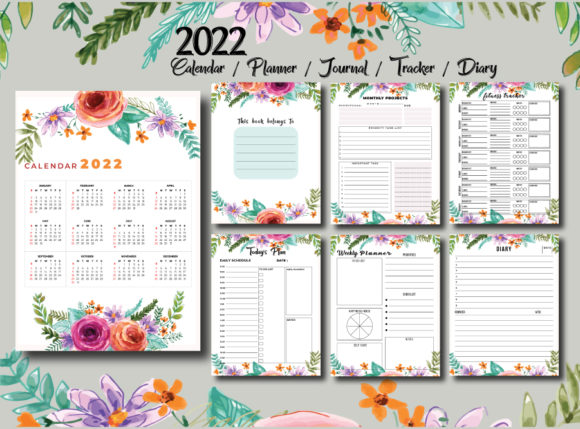 Floral 2022 Planner KDP Interior: Your Customizable Planning Toolkit