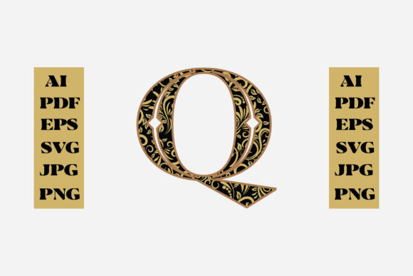 Floral Alphabet Gold Letter Q: A Creative Tool for Modern Projects