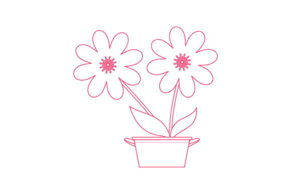 Floral Gardening Nature Icons in Elegant Line Style
