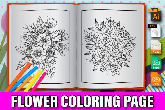 Flower Coloring Page Bundle: A Versatile Toolkit for Relaxation and Creativity