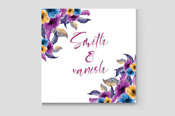 Modern Watercolor Floral Wedding Cards