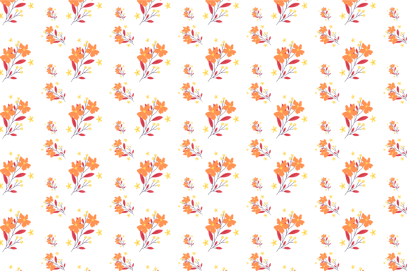 Orange Flower Vector Patterns for Creative Projects